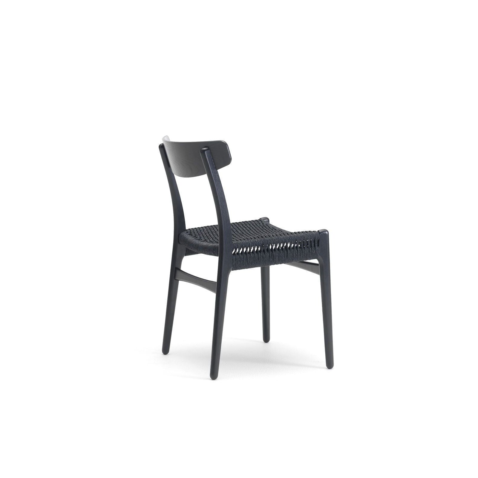 Židle Carl Hansen CH23, šňůra černého dubu/černého papíru