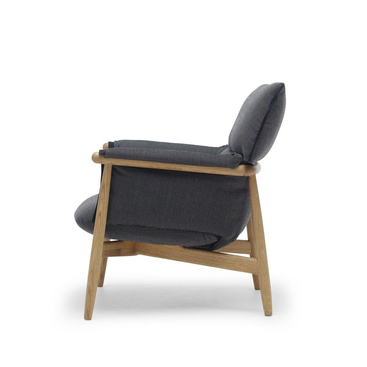 Carl Hansen E015 Objetí židle, naolejovanou dubovou/tmavě šedou látku