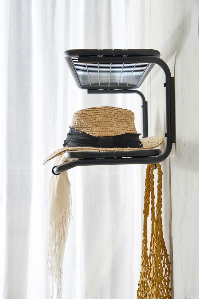 Essem Design Classic Hat Shelf 120 cm, černý/chrom