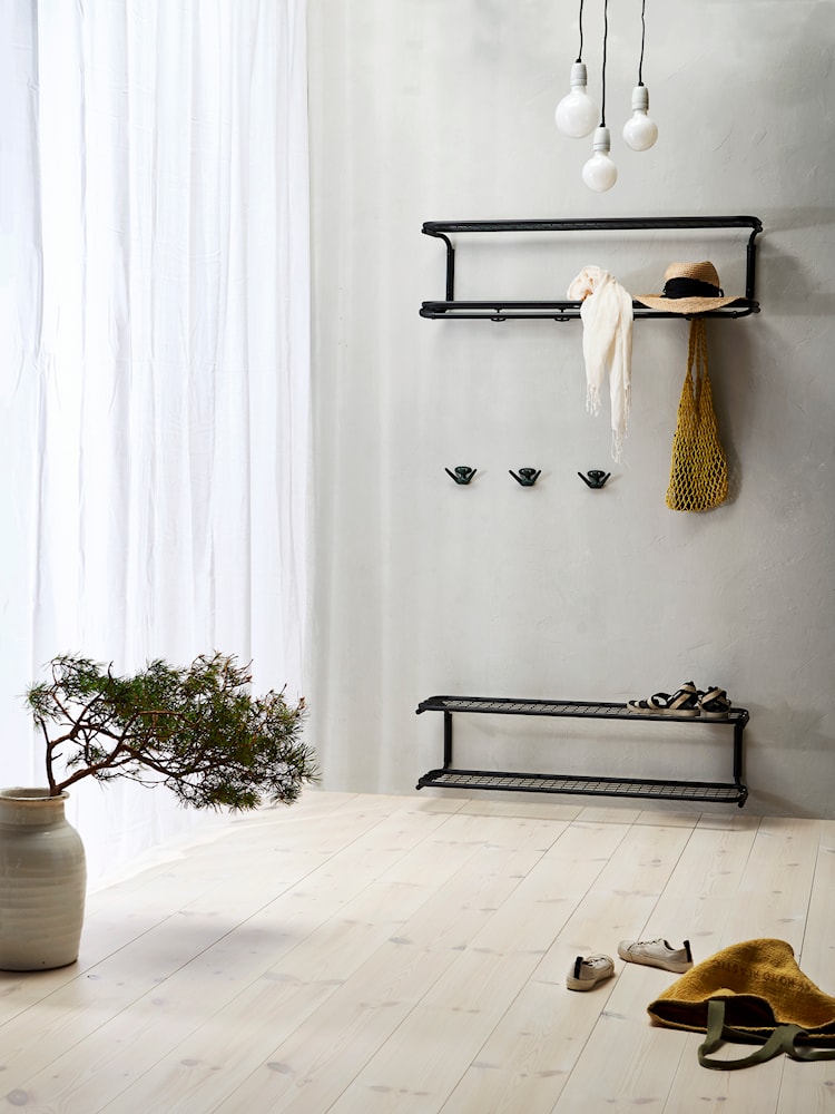 Essem Design Classic Hat Shelf 120 cm, černý/chrom