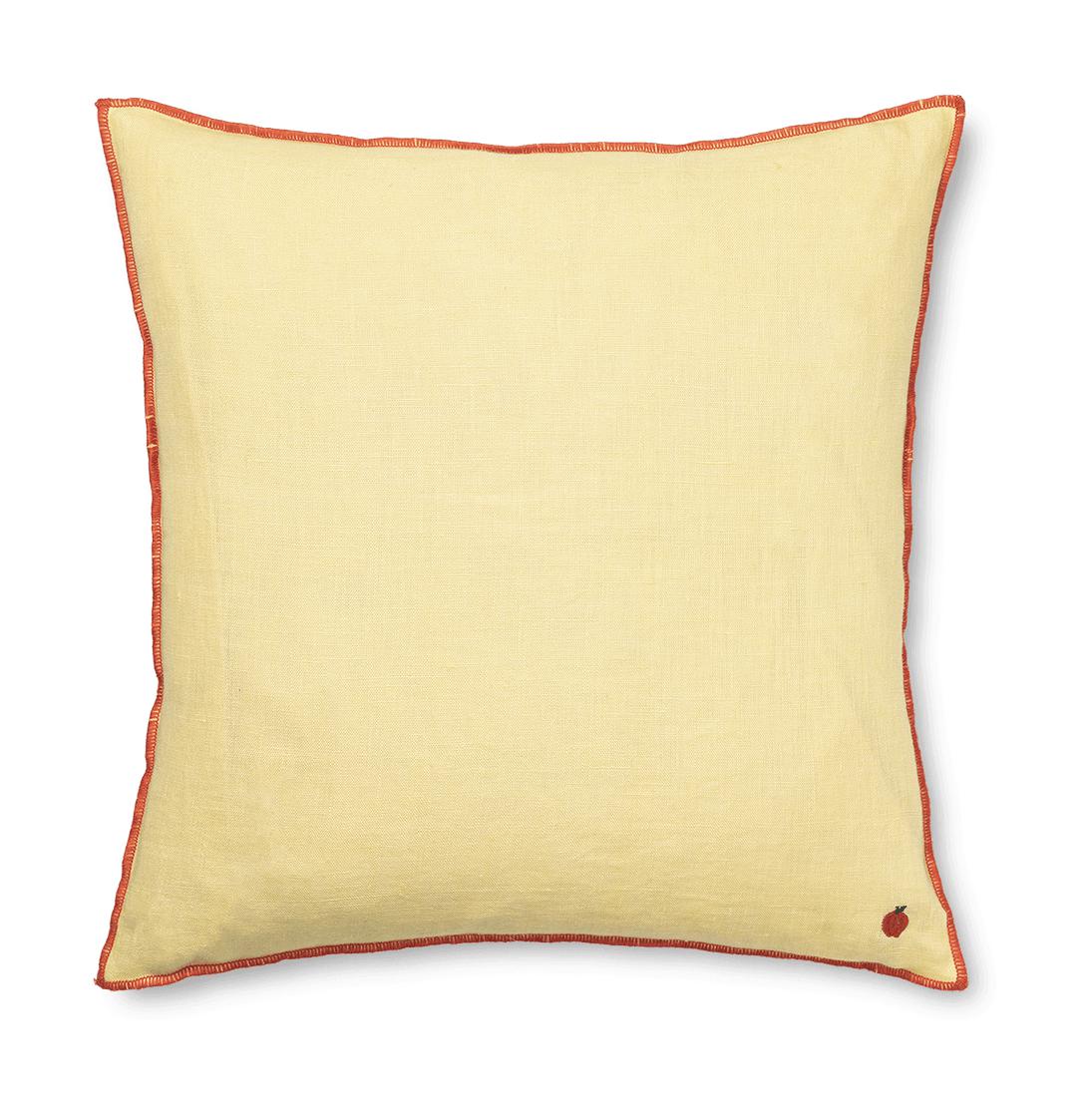 Ferm Living Contrast Linen Pillow, Lemon