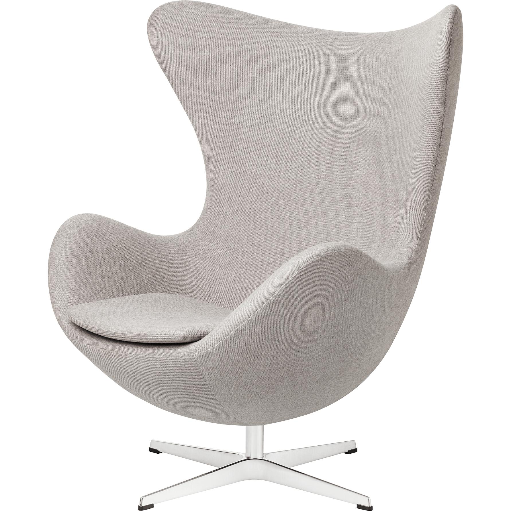 Fritz Hansen The Egg Lounge Chair Fabric, zachytit světle šedou