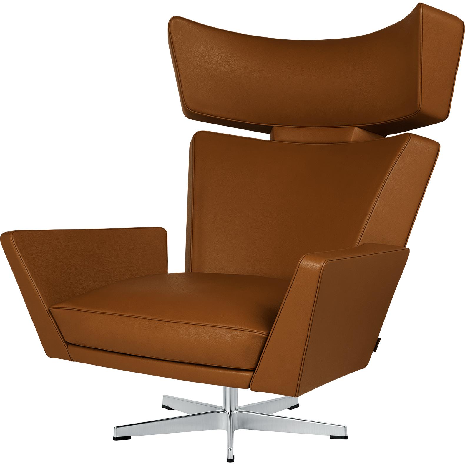 Fritz Hansen Oksen Lounge Chair Hliník, klasický ořech