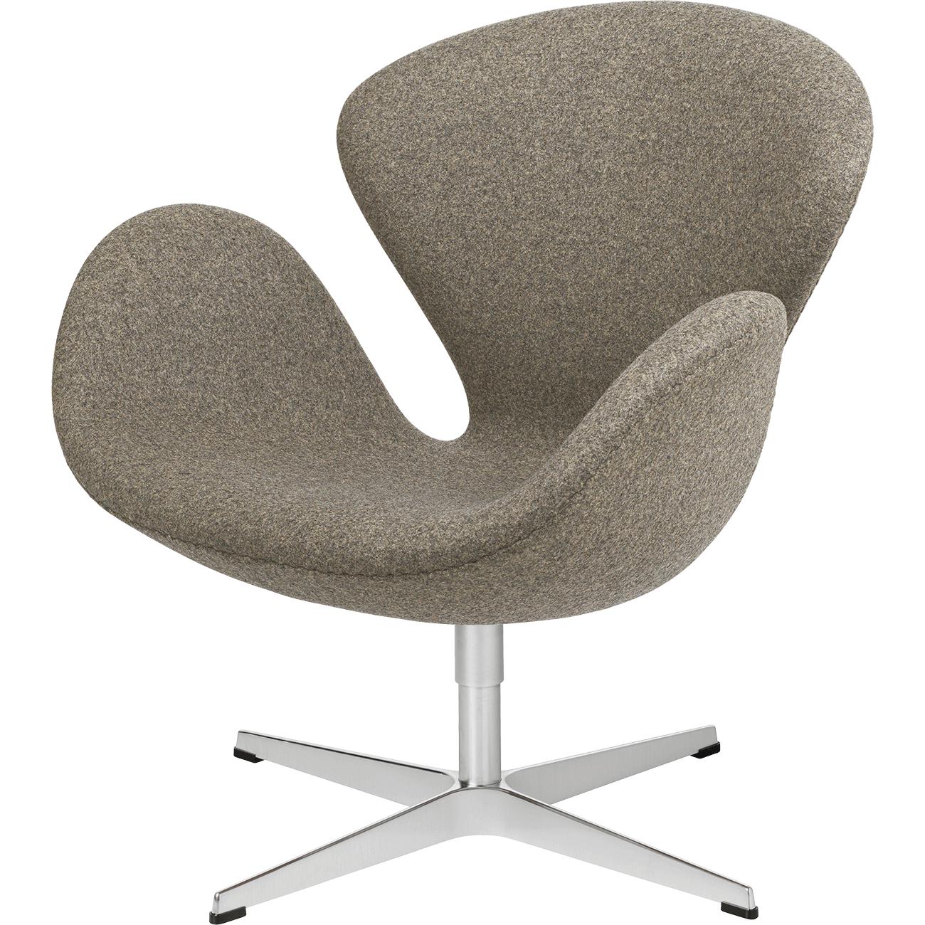 Fritz Hansen Swan Lounge Chair Fabric, Divina melange prach hnědá