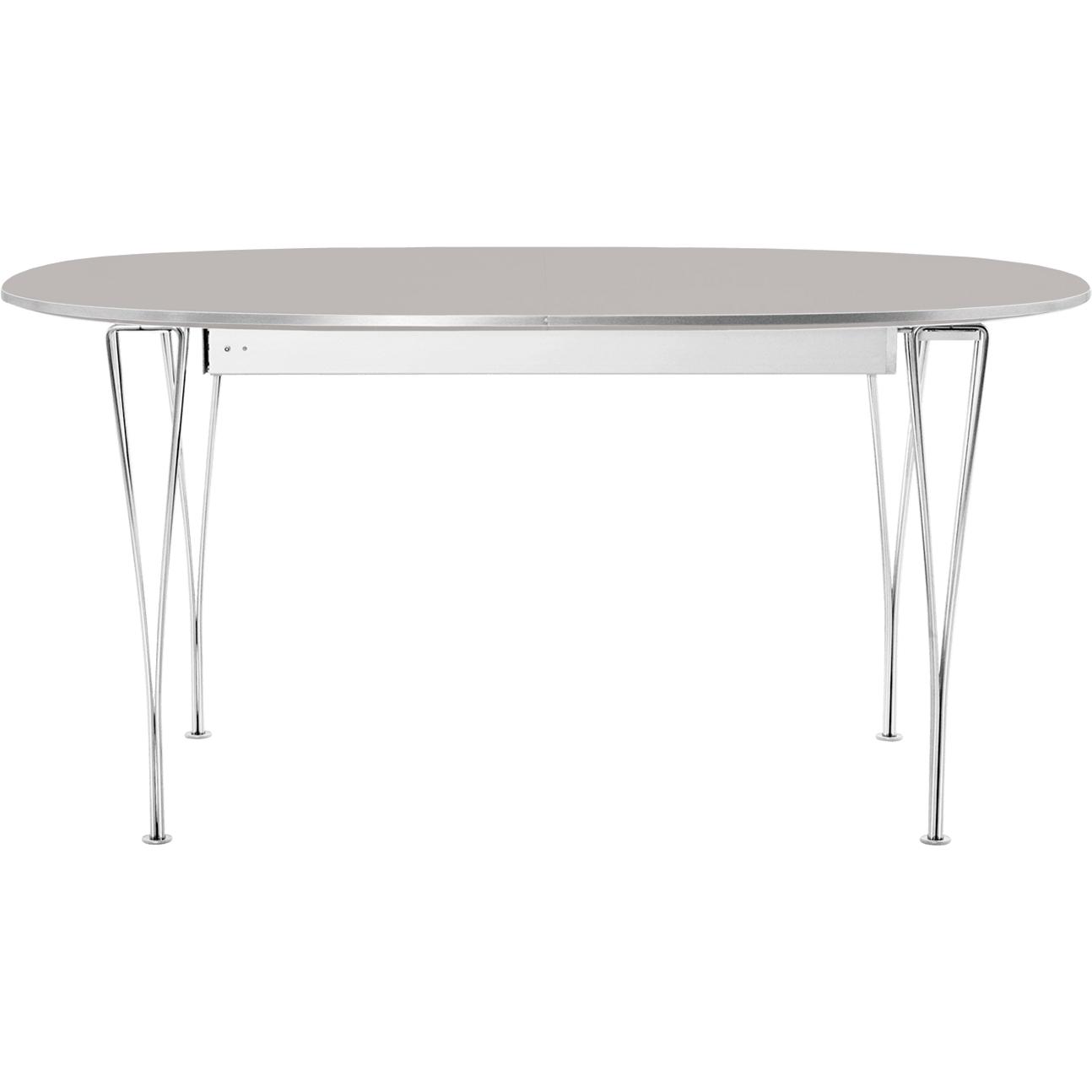 Fritz Hansen Superellipse Jídelní stůl Chrome/Grey Efeso Veneer, 120 x180 cm
