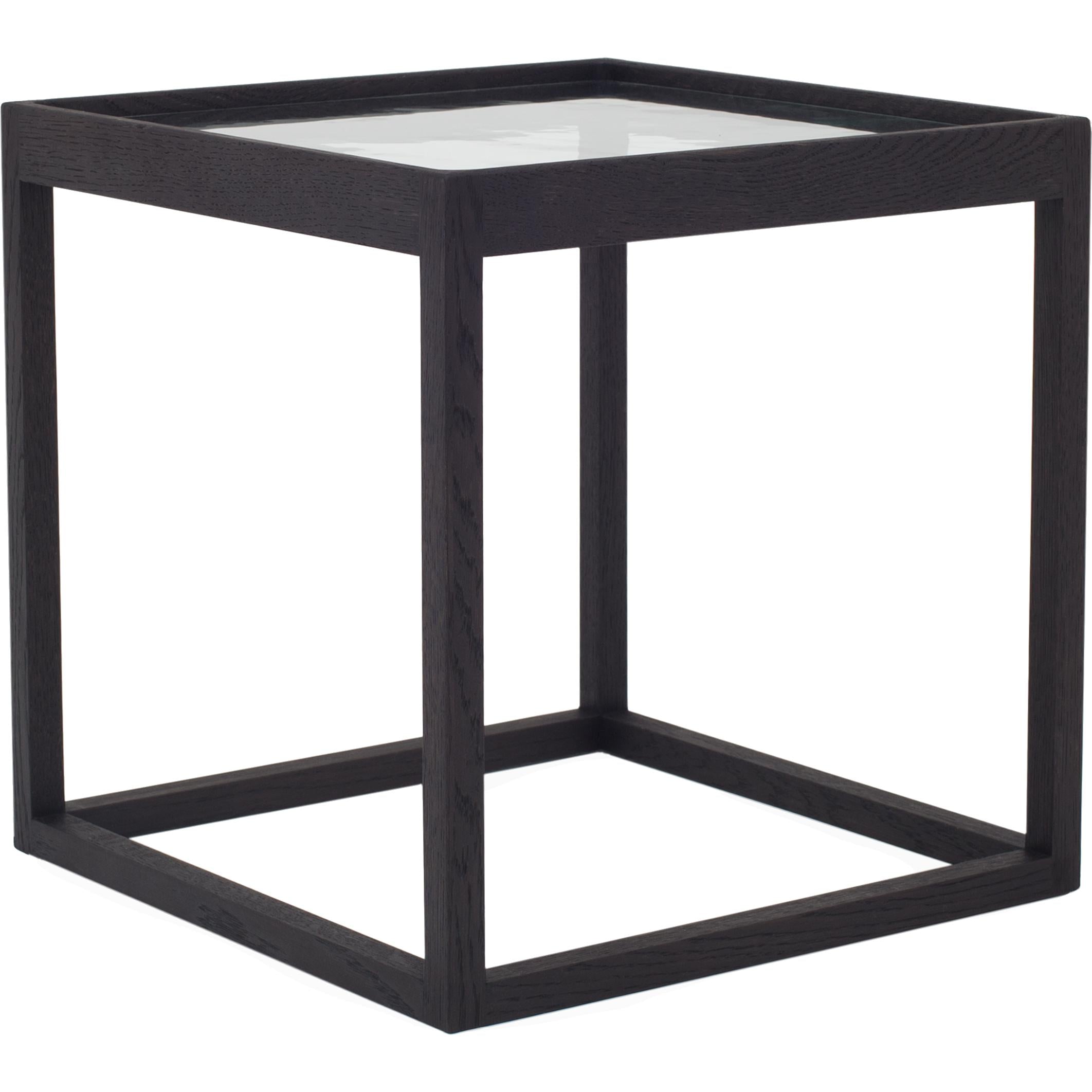 Klassik Studio Kø Cube Boční stůl Černý dub, uzený sklo