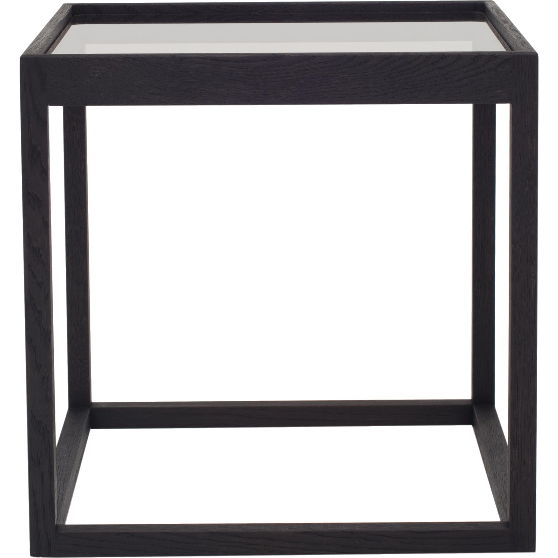 Klassik Studio Kø Cube Boční stůl Černý dub, uzený sklo