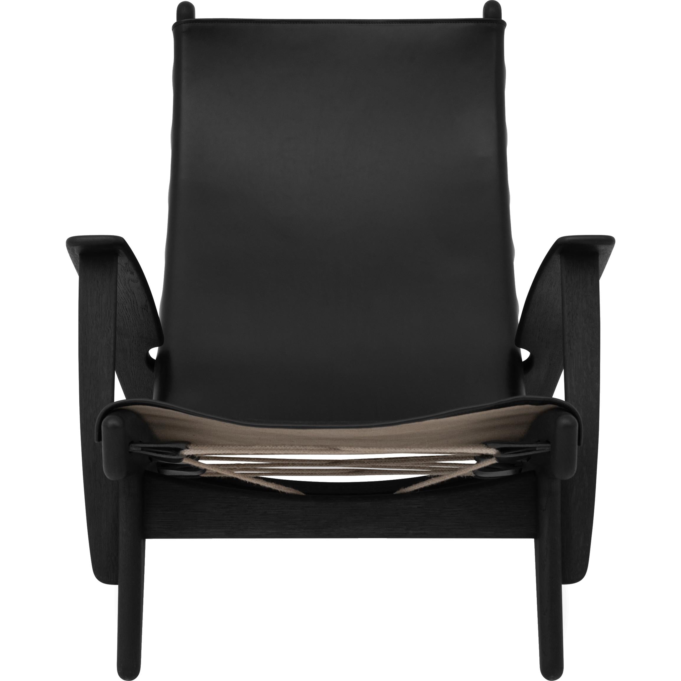 Klassik Studio PV King's Chair's Black Oak zbarvená, černá kůže