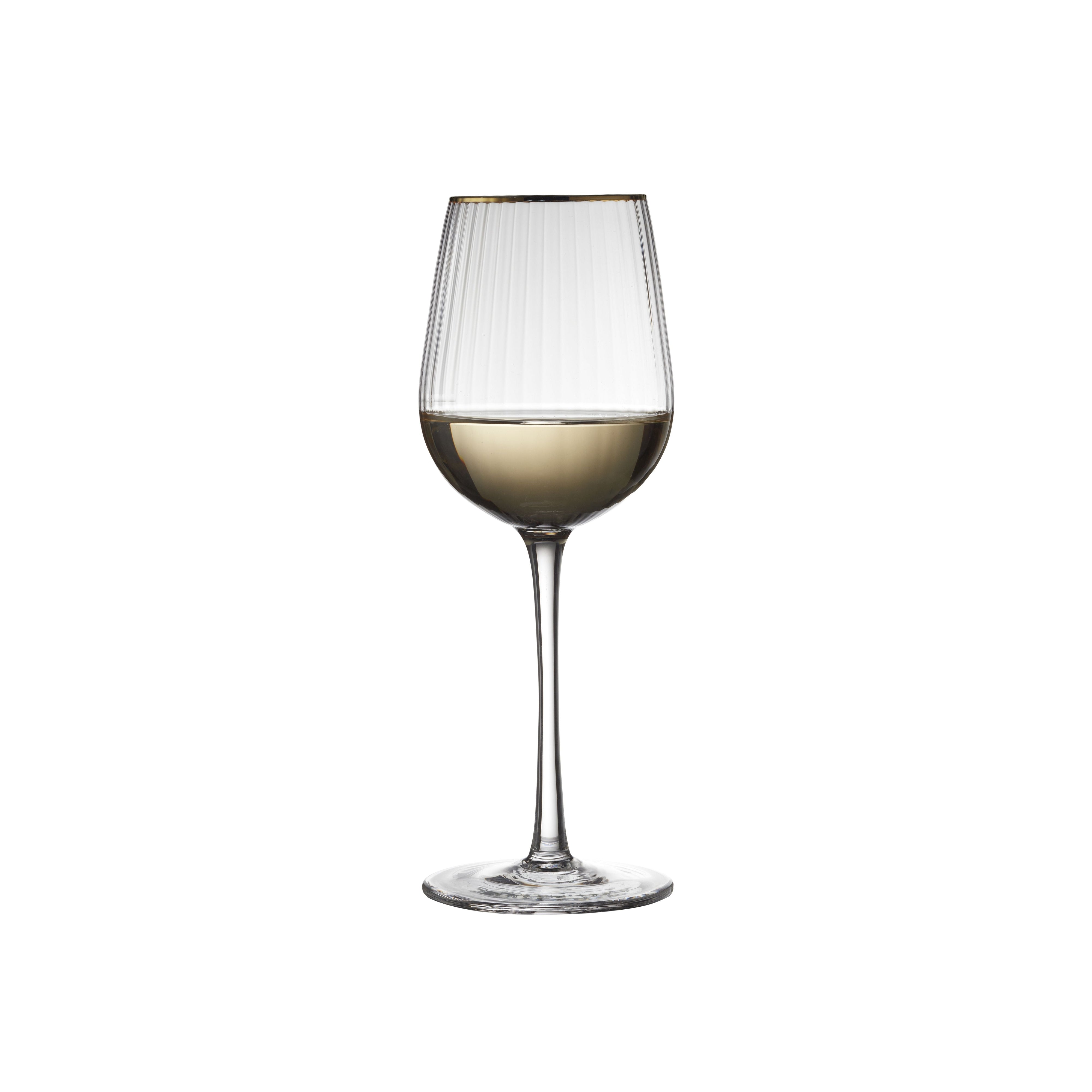 Lyngby Glas Palermo Gold White Wine Glass 30 Cl 4 ks.