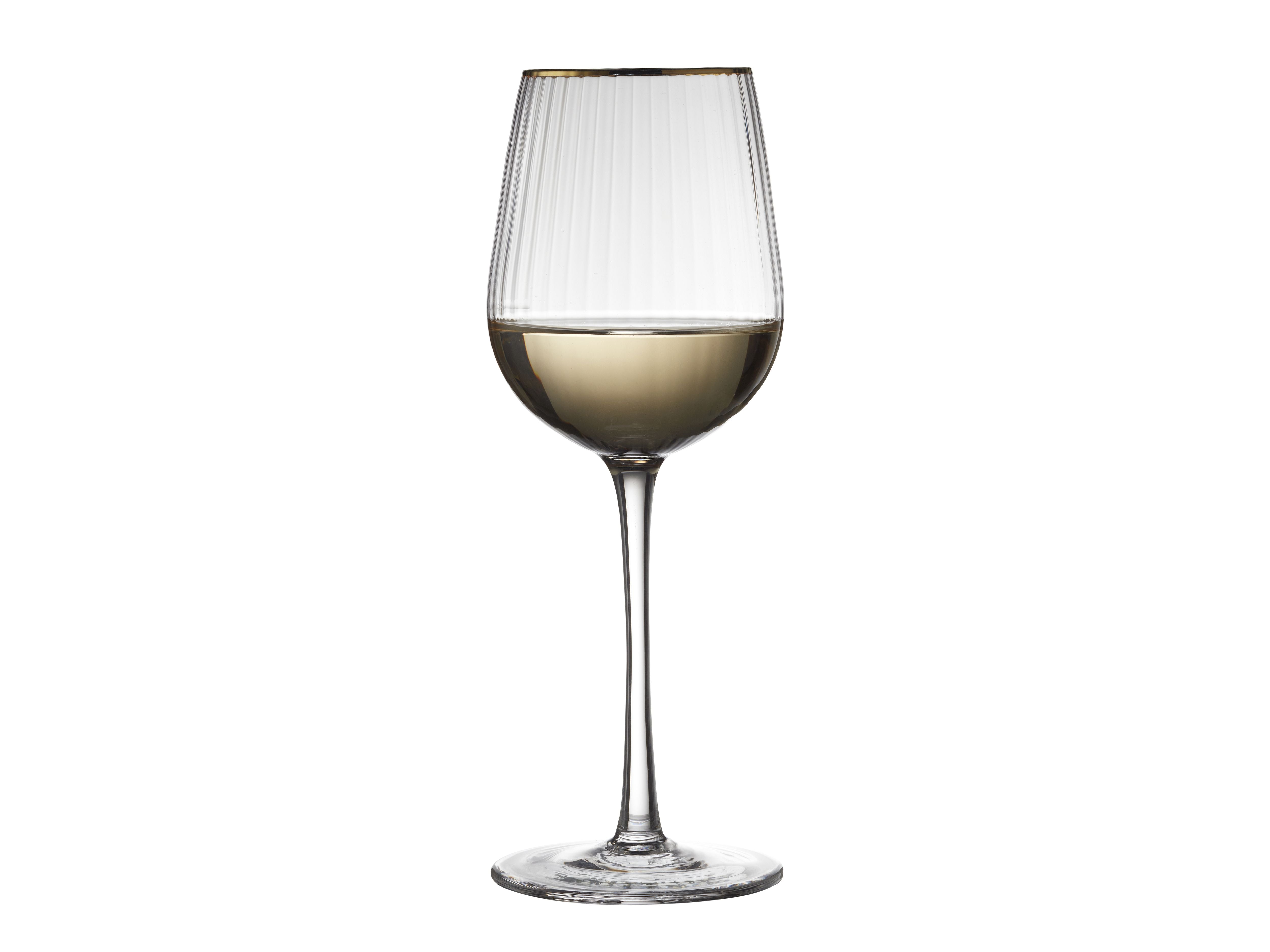 Lyngby Glas Palermo Gold White Wine Glass 30 Cl 4 ks.