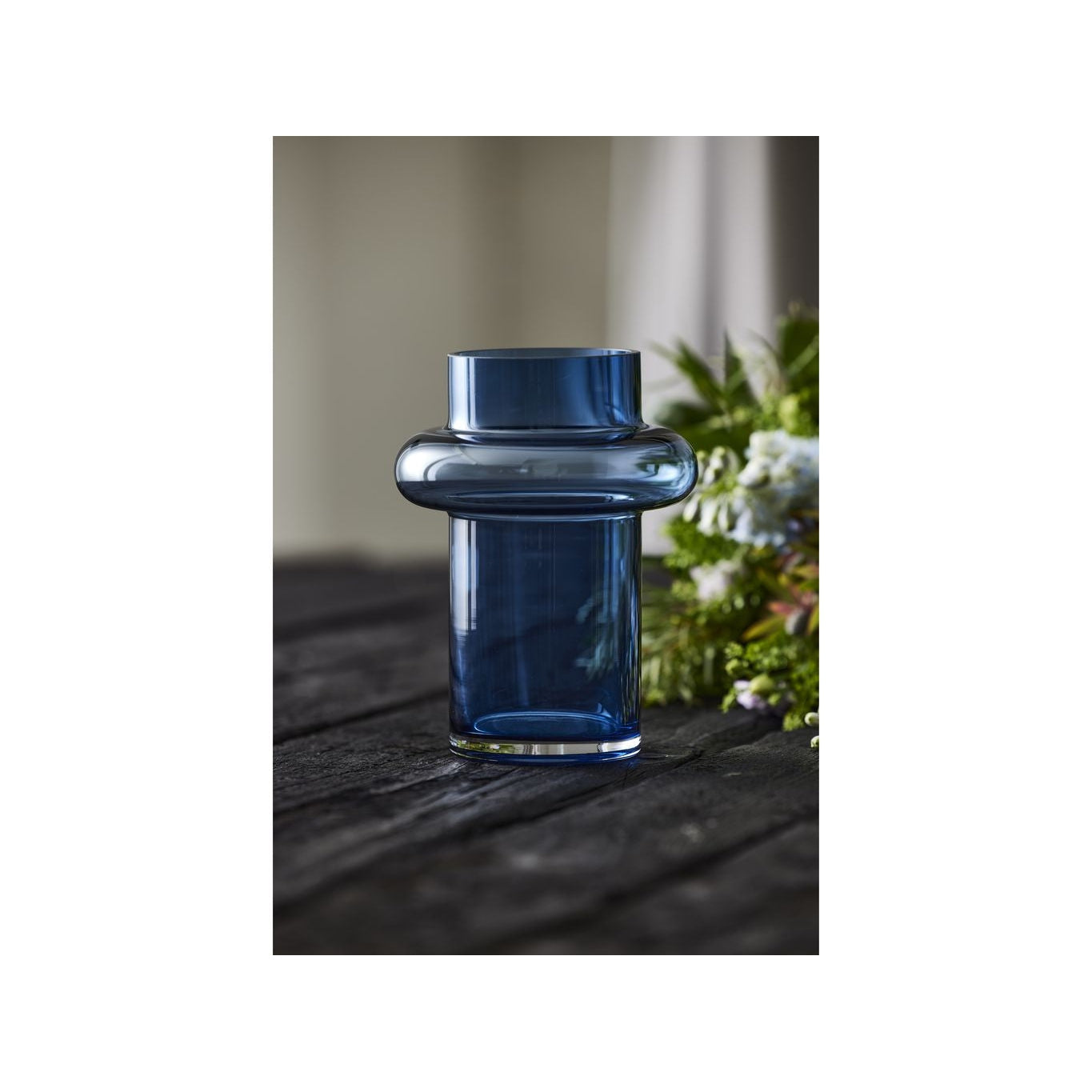 Lyngby Glas Tube váza H: 20 cm, tmavě modrá