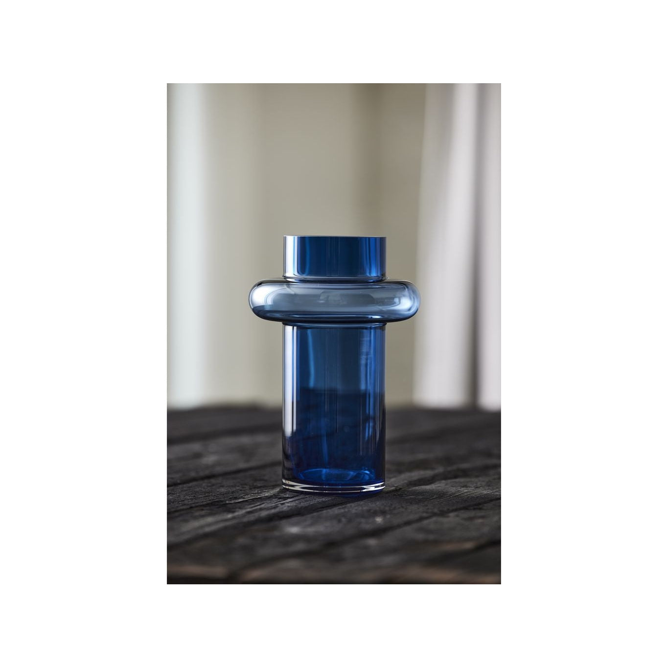 Lyngby Glas Tube váza H: 25 cm, tmavě modrá