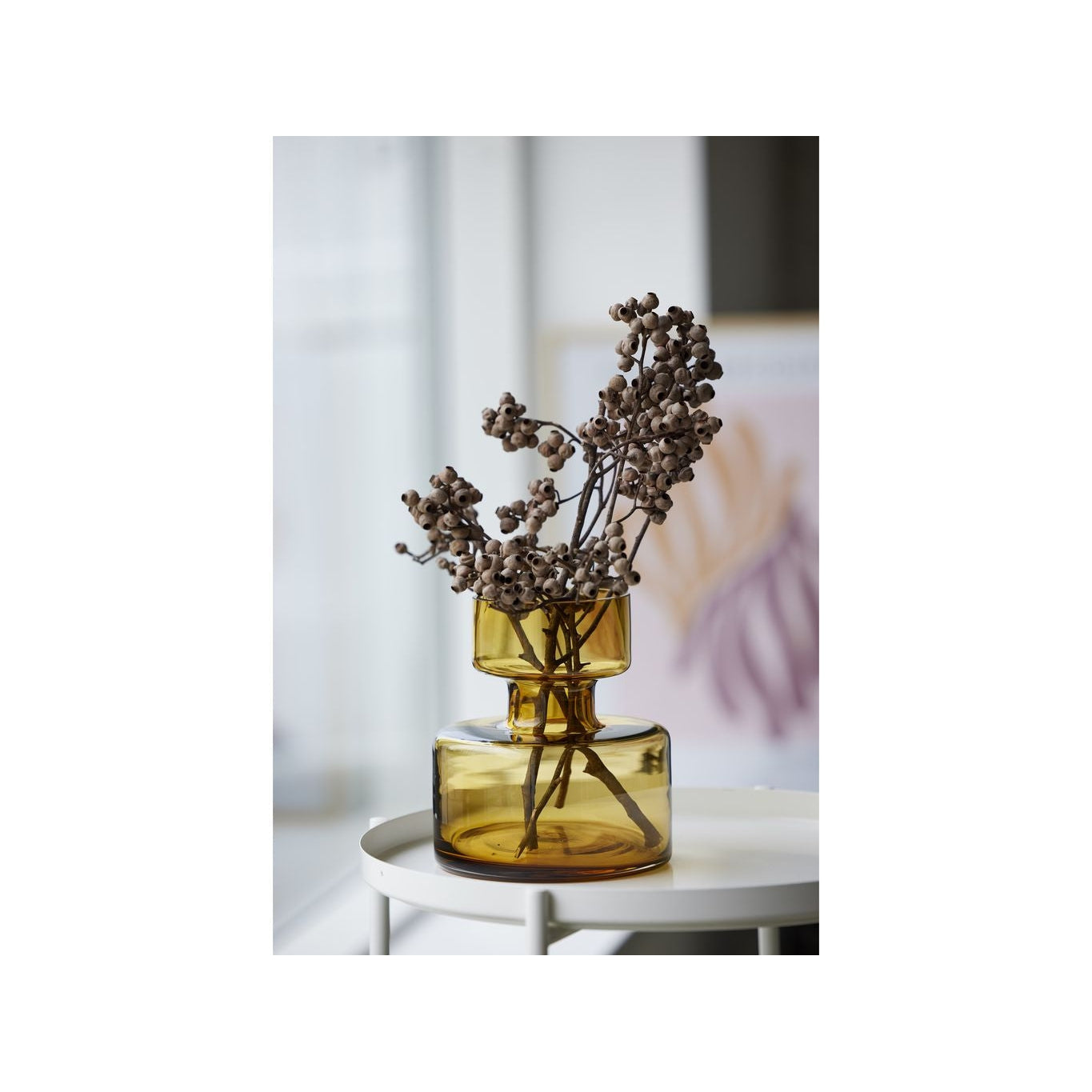 Lyngby Glas tubulární váza H: 20 cm, jantar