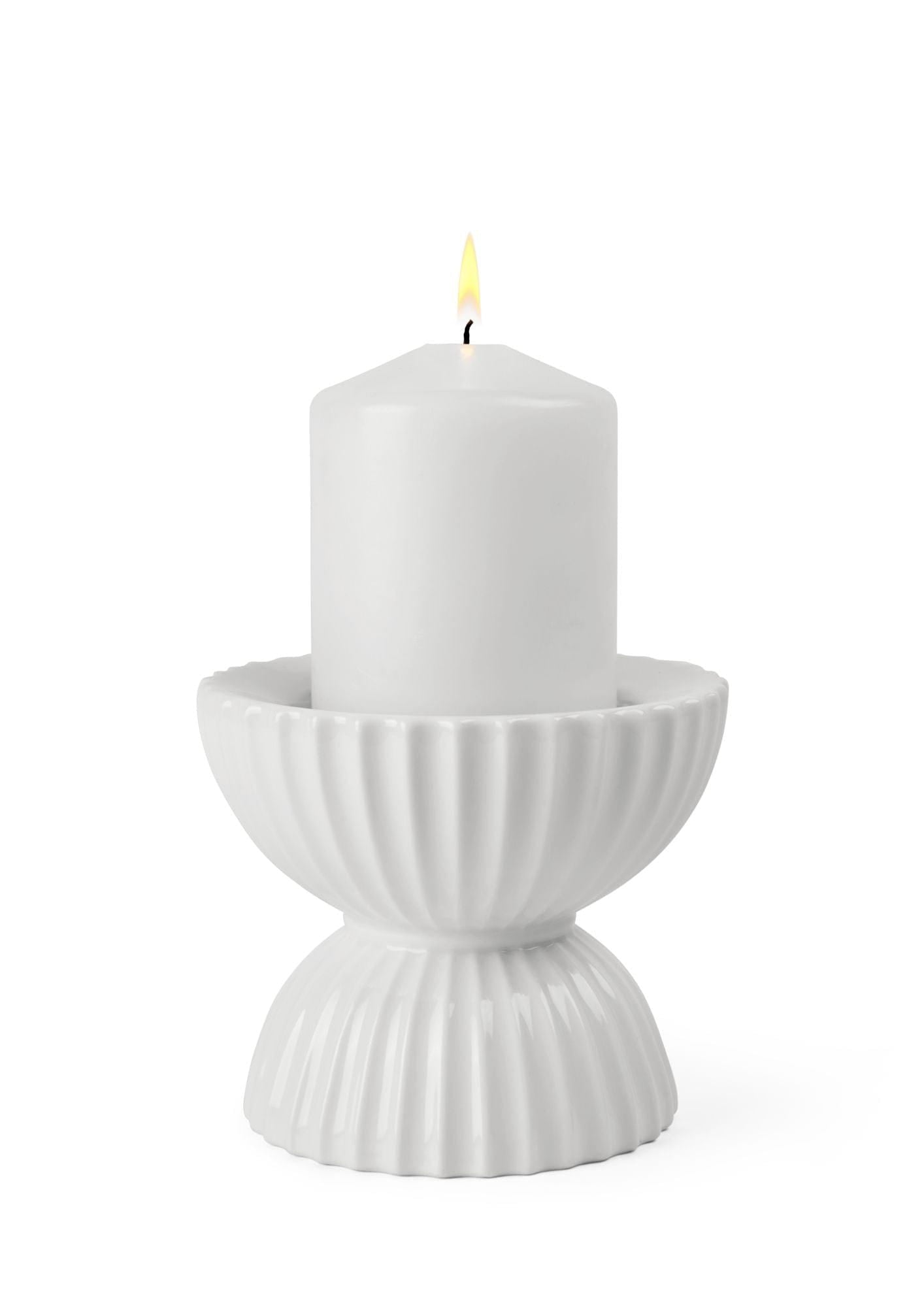 Lyngby Porcelæn Lyngby Tura Block držák svíčky Ø11,5 cm, bílá
