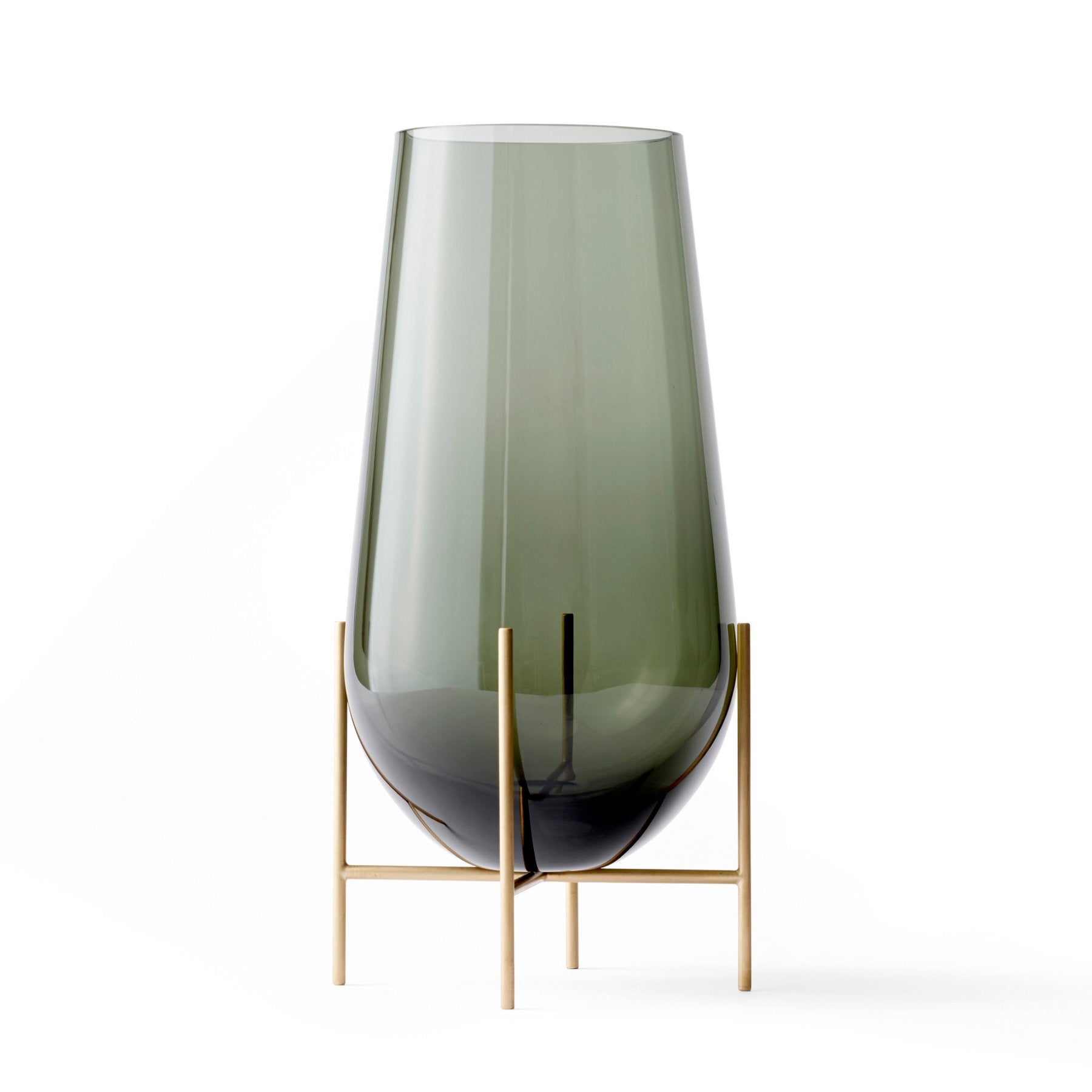 Audo Copenhagen Echasse Vase Large, Green/Brushed Brass