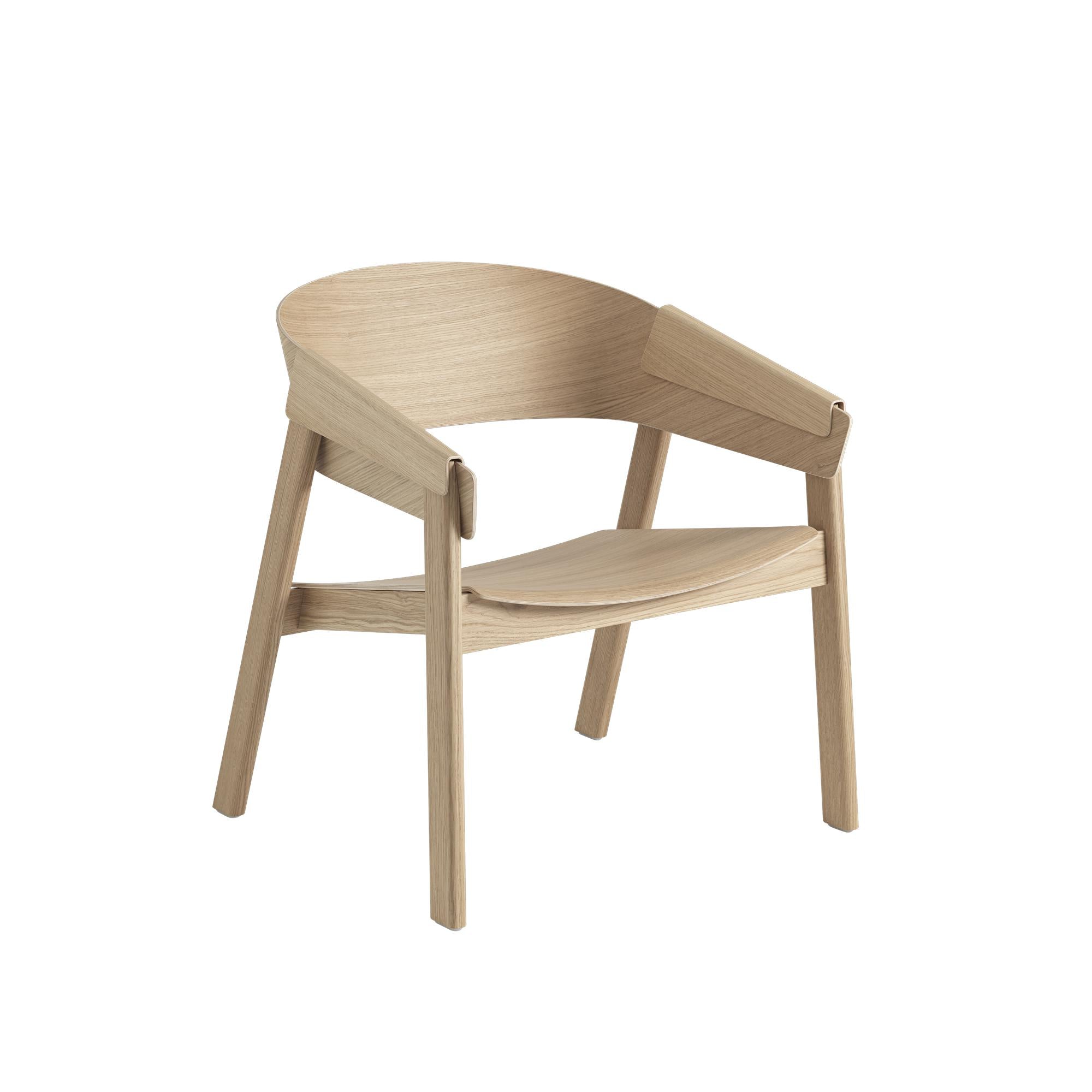 Muuto Cover Lounge Chair Oak Wooden Seat, dub