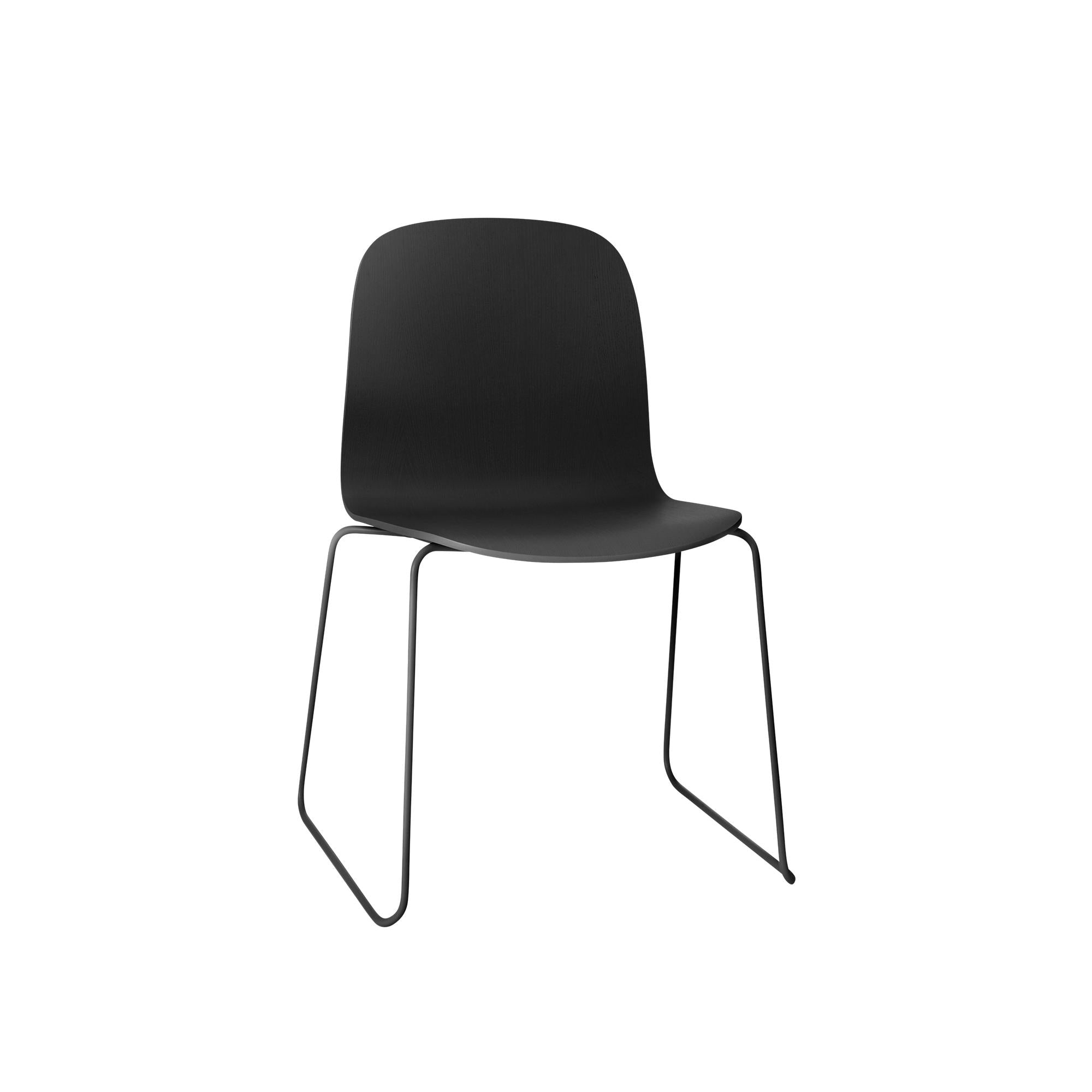 Základna sáňky na židle Muuto Visu, dřevěné sedadlo, černá