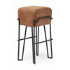 Barové stoličky Puik Bokk, černá / kožená hnědá