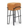 Barová stolička Puik Bokk, černá / kožená koňak