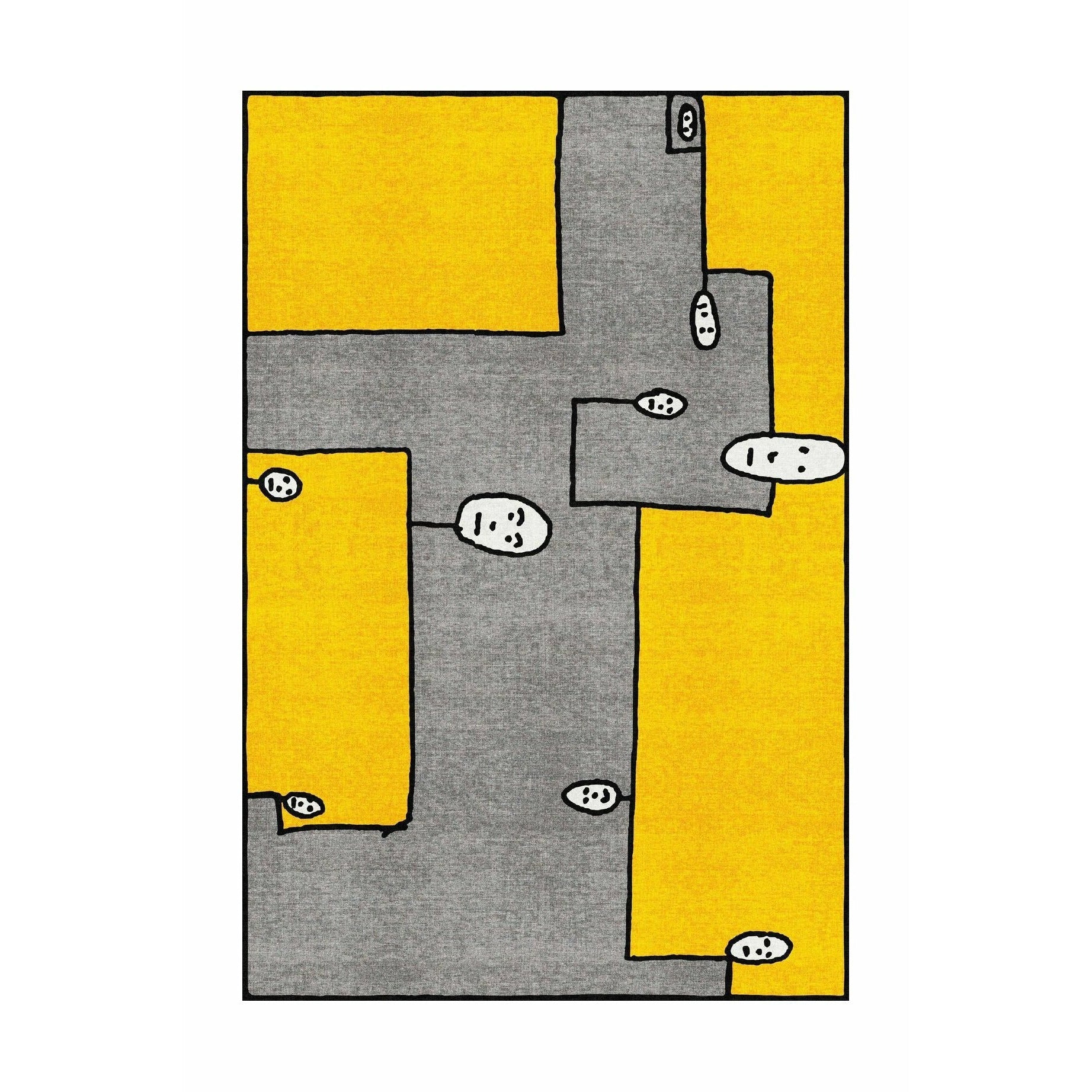 Qeeboo psí koberec 200x300 cm, žlutá