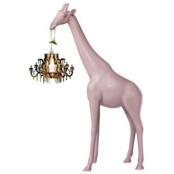 Qeeboo žirafa v lásce podlahová lampa xs h 1m, Dusty Rose