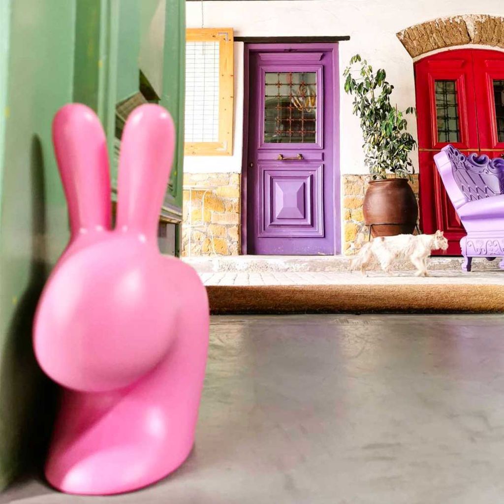 Doorstop králíka Qeeboo XS, růžová