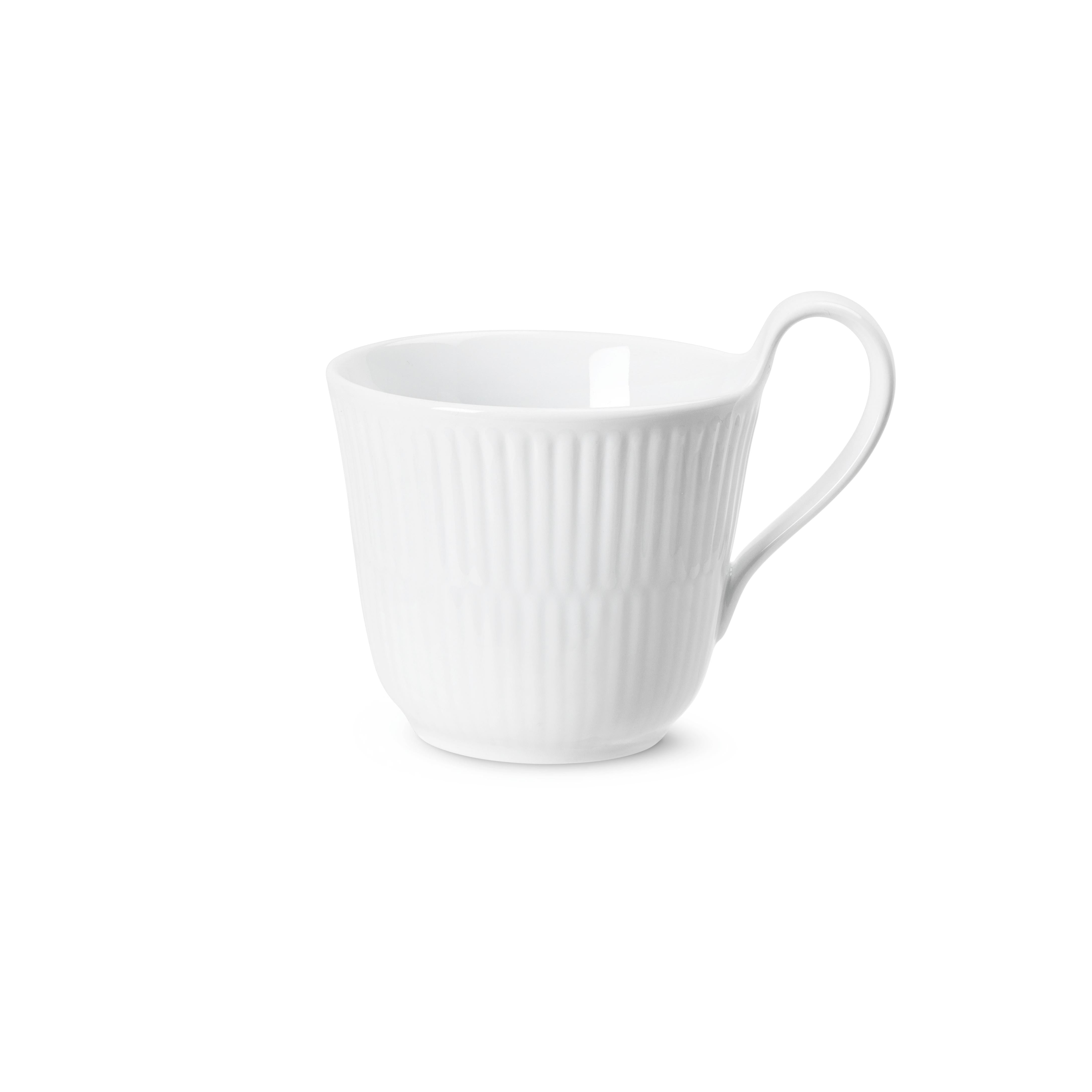 Royal Copenhagen White Fluted Cup With High Handle, 25 Cl