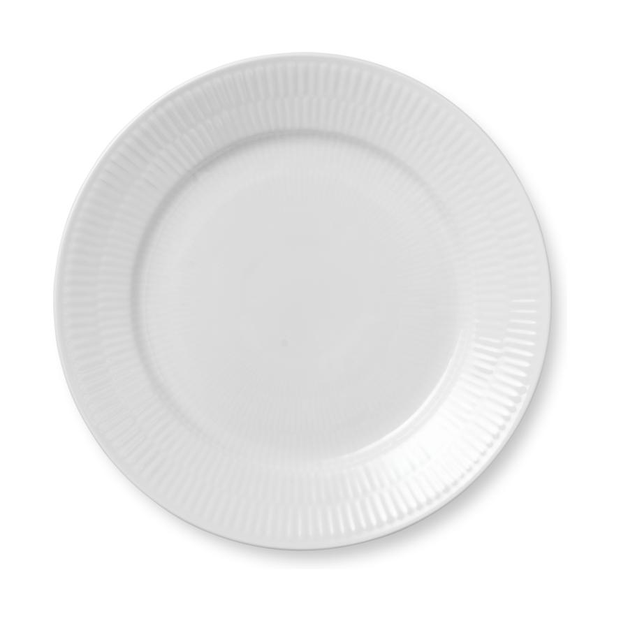 Royal Copenhagen White Pluted Plate, 22 cm