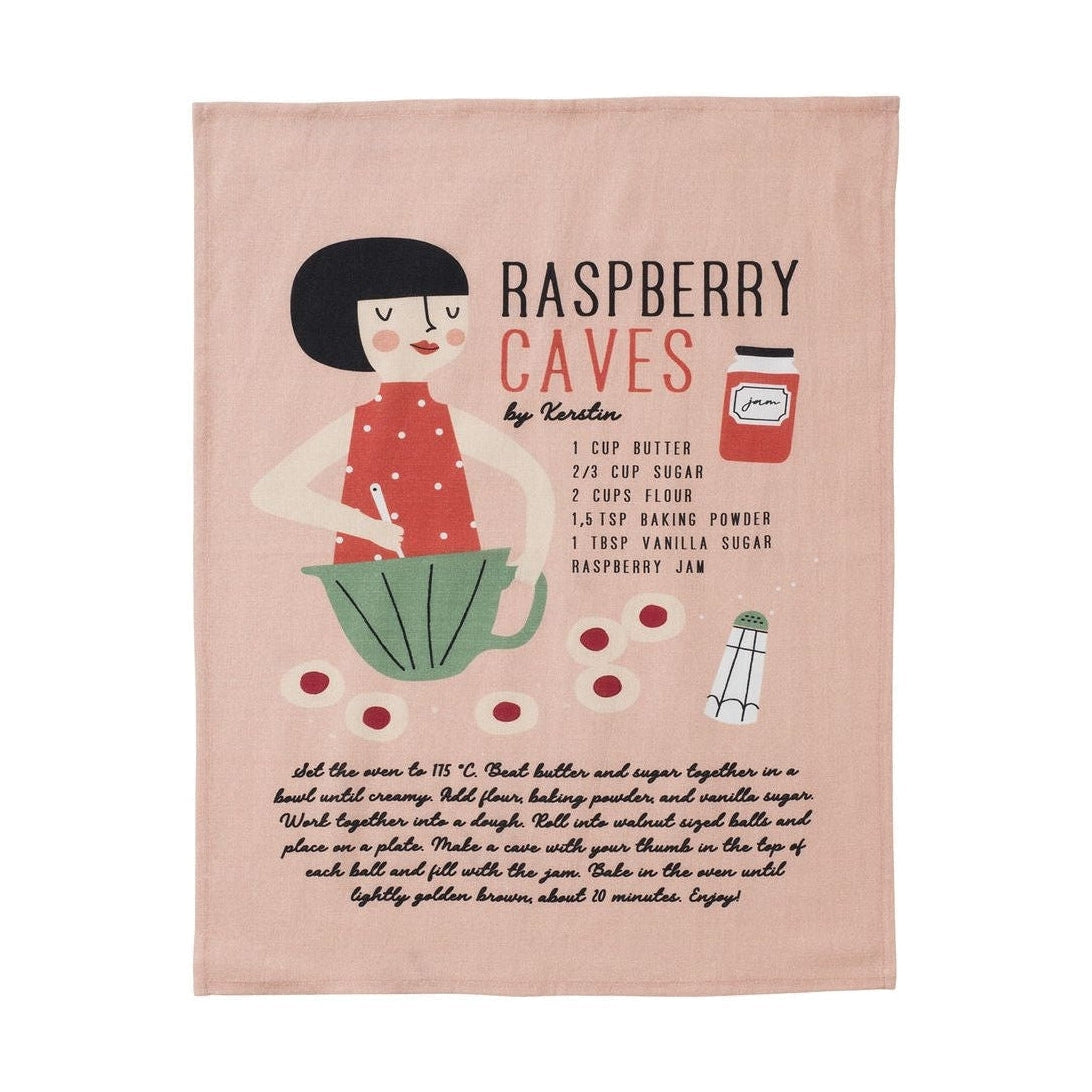 Spira Kompis čajový ručník Kerstin Raspberry Caves, 47x65 cm