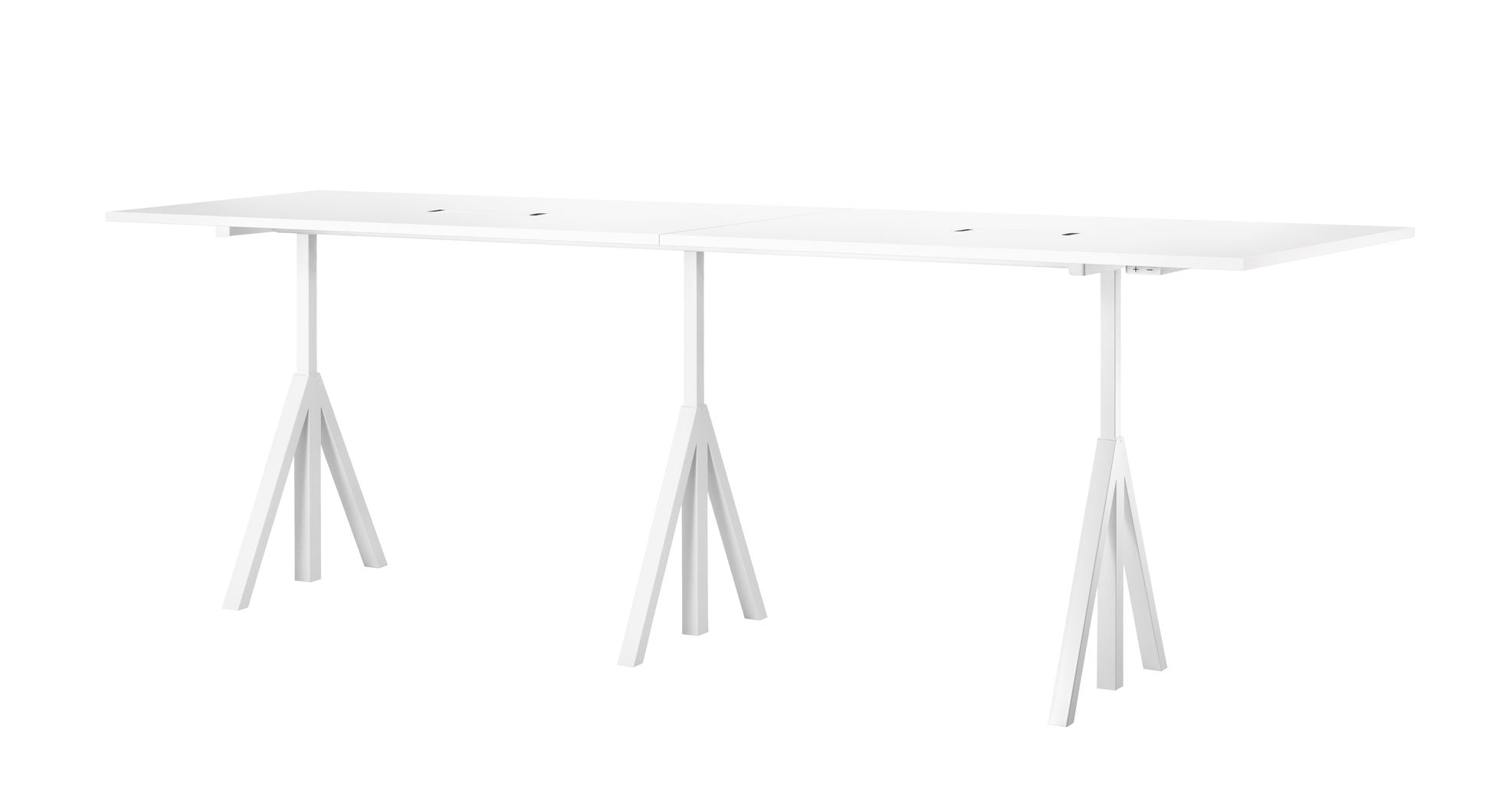 String nábytek Výška Nastavitelná konferenční tabulka 90x180 cm, bílý laminát