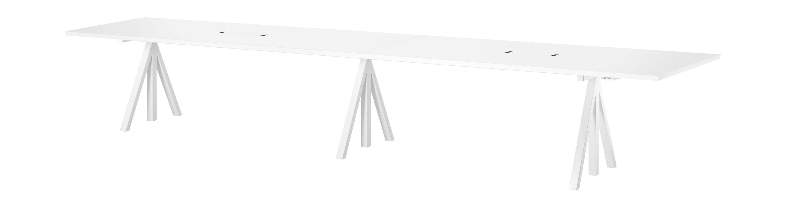 String nábytek Výška Nastavitelná konferenční tabulka 90x180 cm, bílý laminát