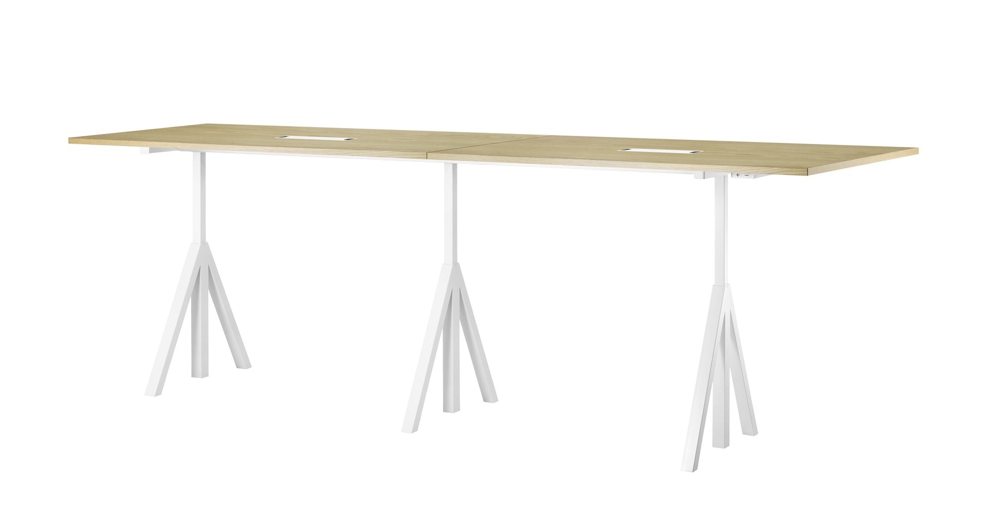 String Furniture Výška Nastavitelný konferenční stůl dub, 90x180 cm