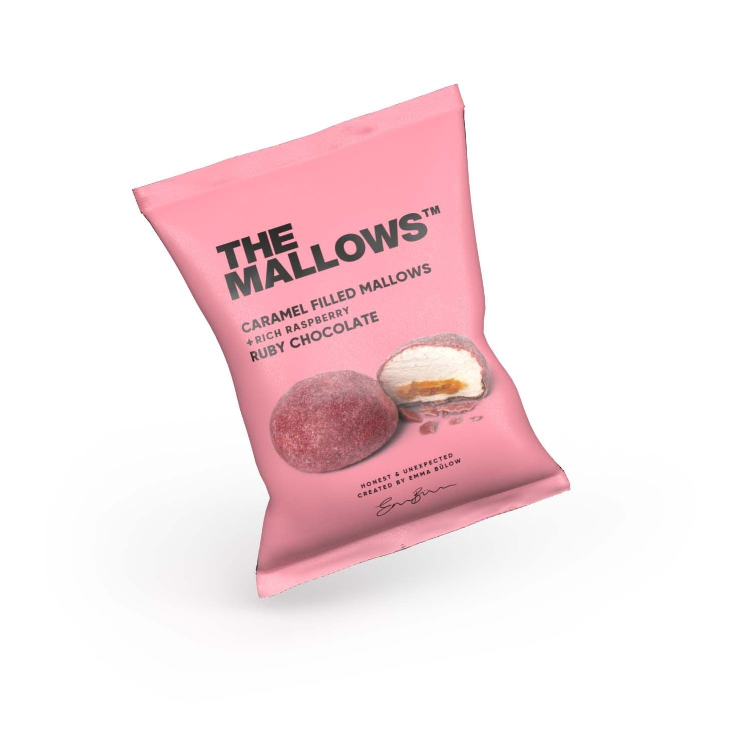 Mallows marshmallows s karamelovou náplní a čokoládovou čokoládou, 18G
