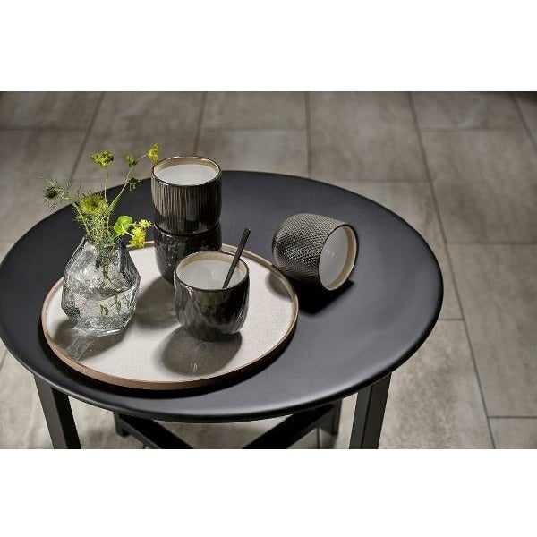 Villa Collection Mug With Pattern Set Of 4, Dark Grey