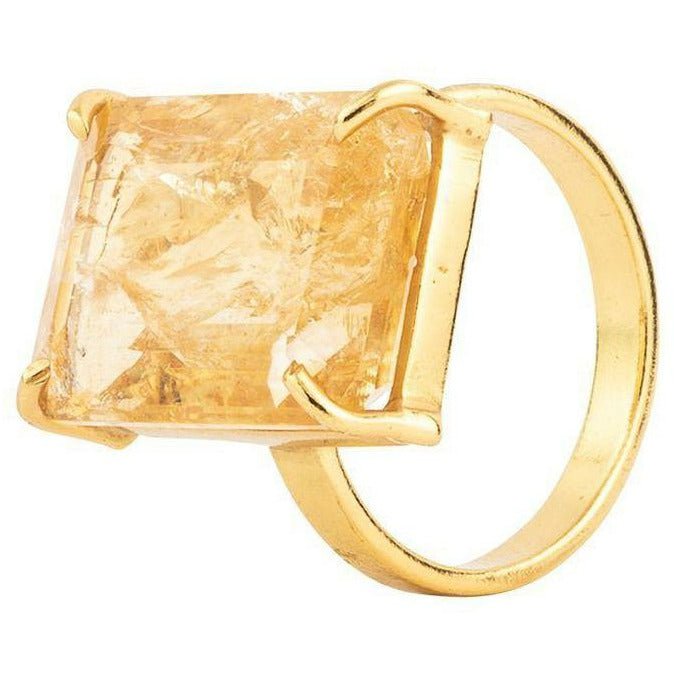 Vincent Candy Rock Citrine Ring Gold, velikost 56
