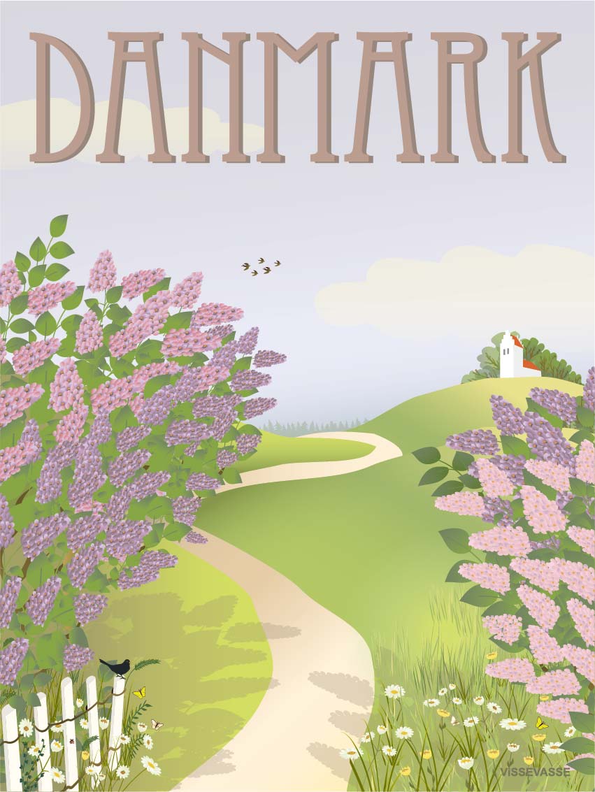 Vissevasse Dánsko Lilac plakát, 50x70 cm