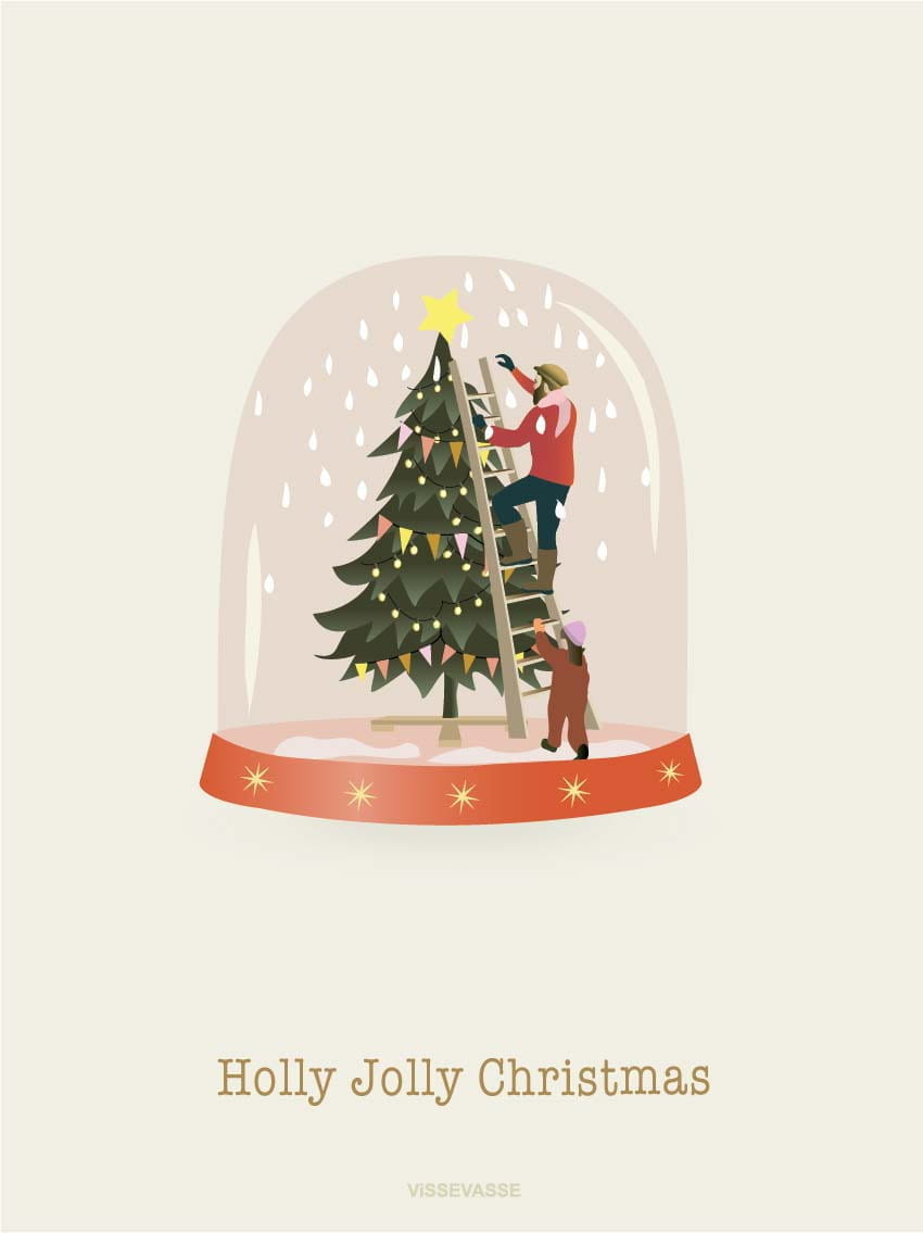 Vissevasse Holly Jolly vánoční přání, A6