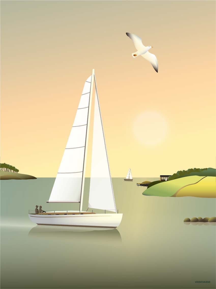 Vissevasse Sejlbåd plakát, 30x40 cm