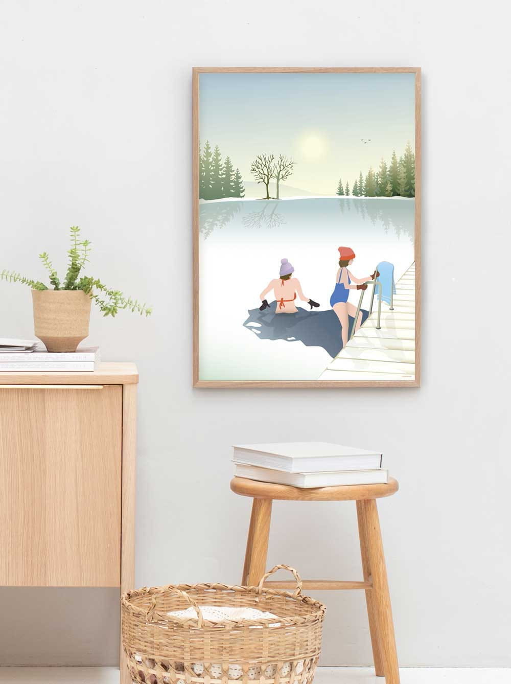 Vissevasse Vinterbad plakát, 50x70 cm