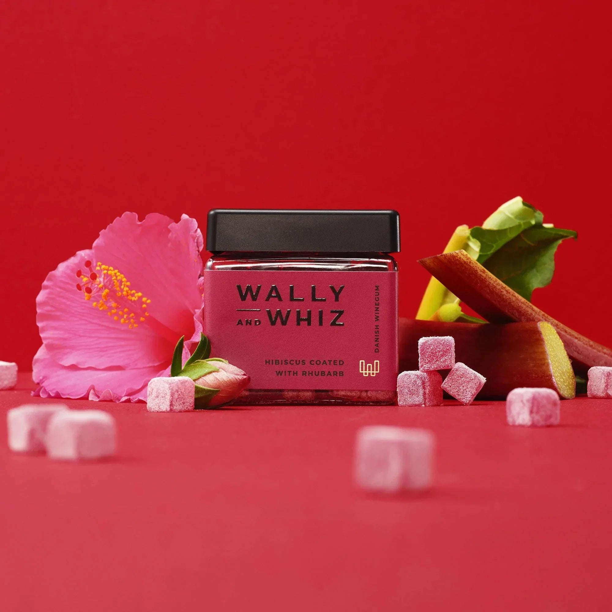 Wally a Whiz Wine Gum Cube, Flamingo Red Hibiscus s rebarborem 140G