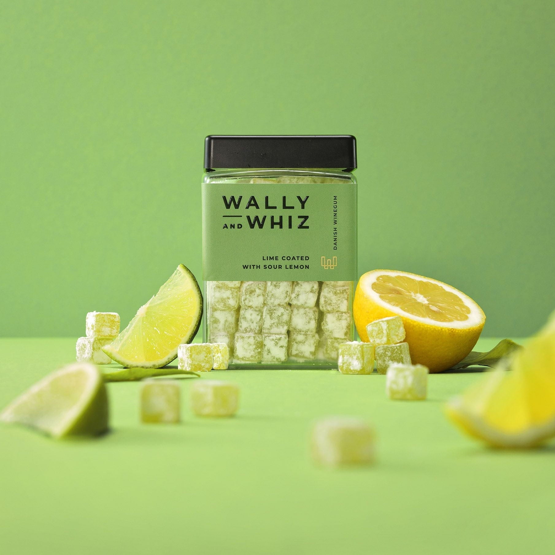 Wally a Whiz Wine Gum Cube, limety s kyselým citron, 240g