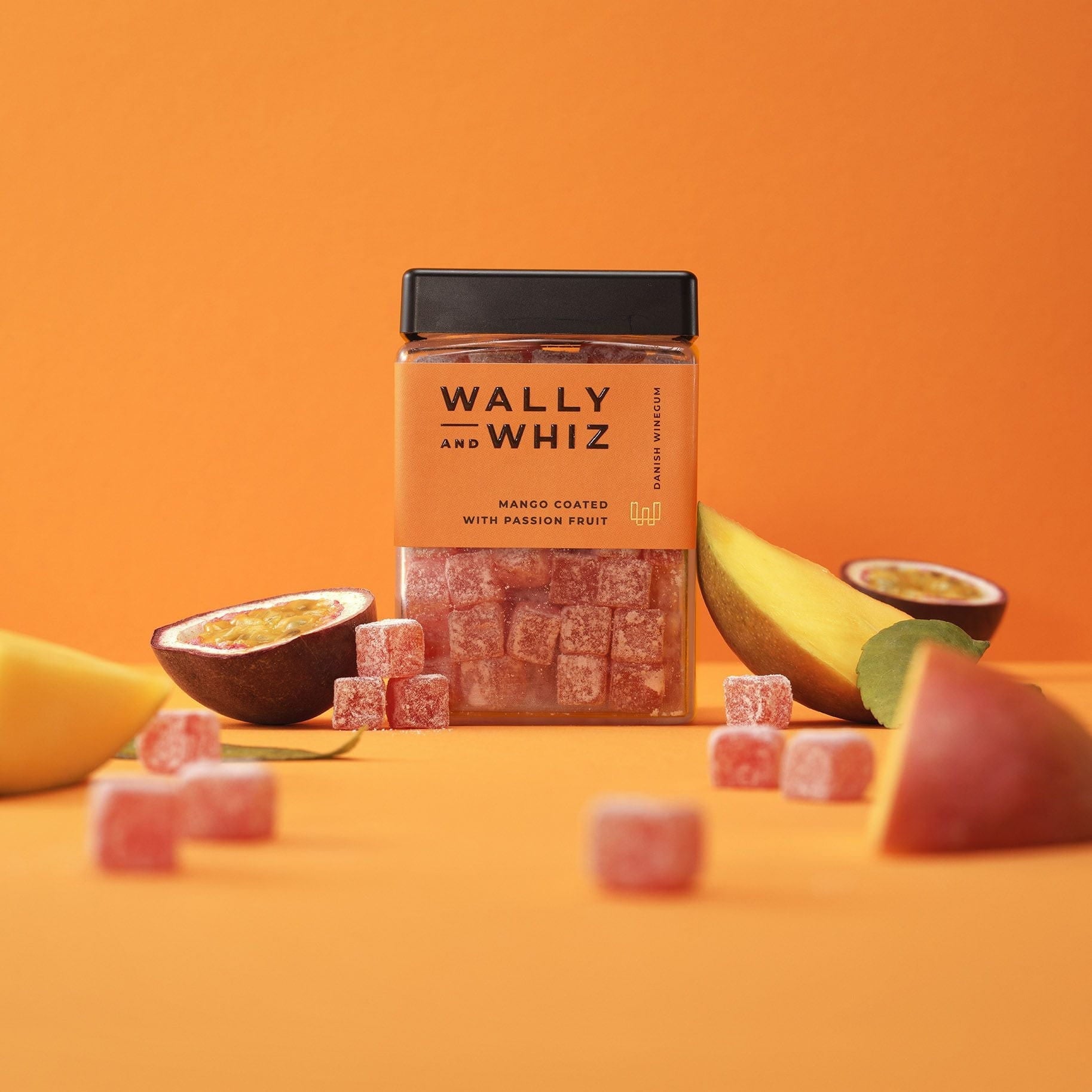 Wally a Whiz Wine Gum Cube, mangová ovocná guma s mučenkami, 240G
