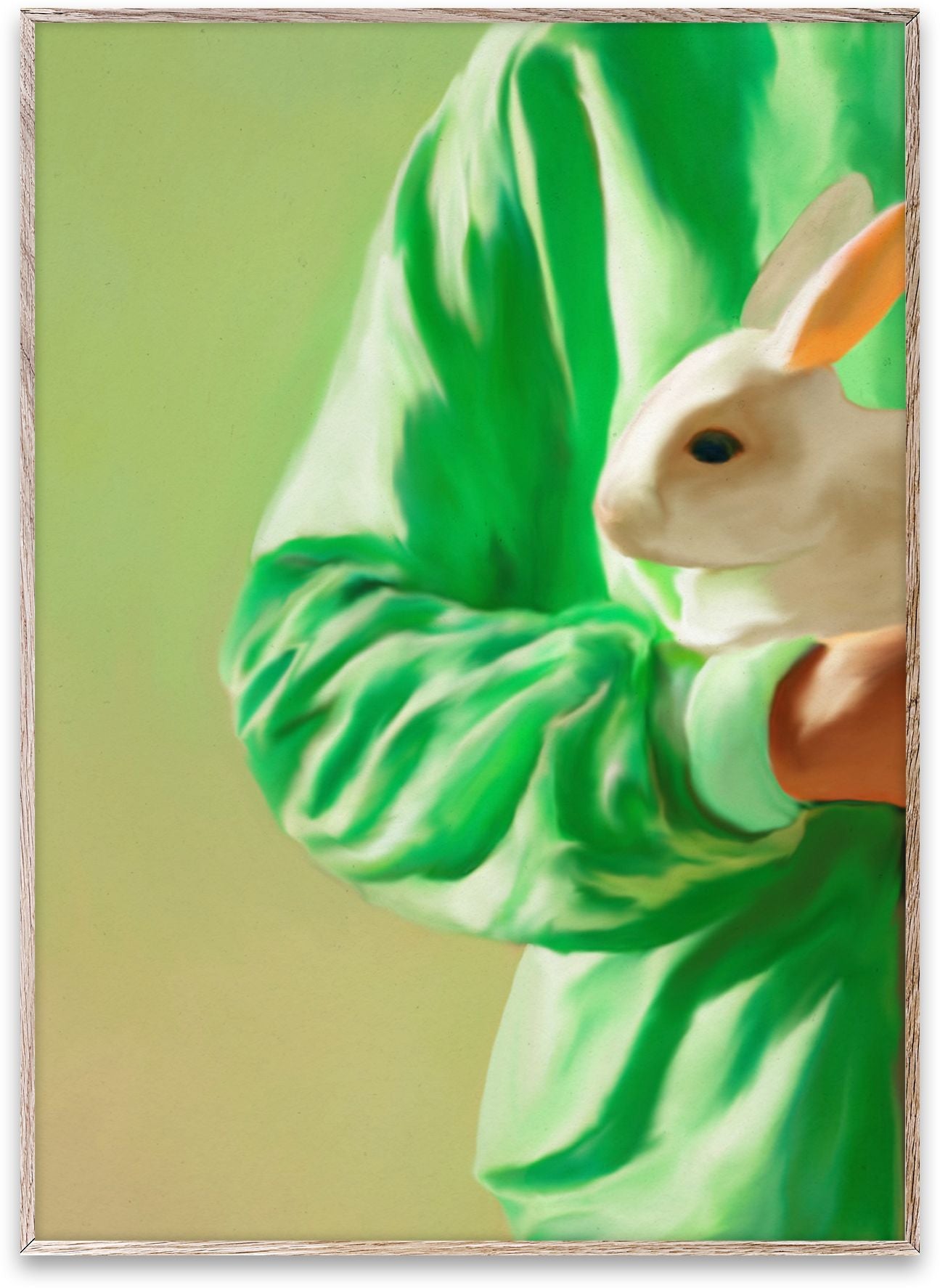 Papírový kolektivní plakát s bílým králíkem, 70x100 cm