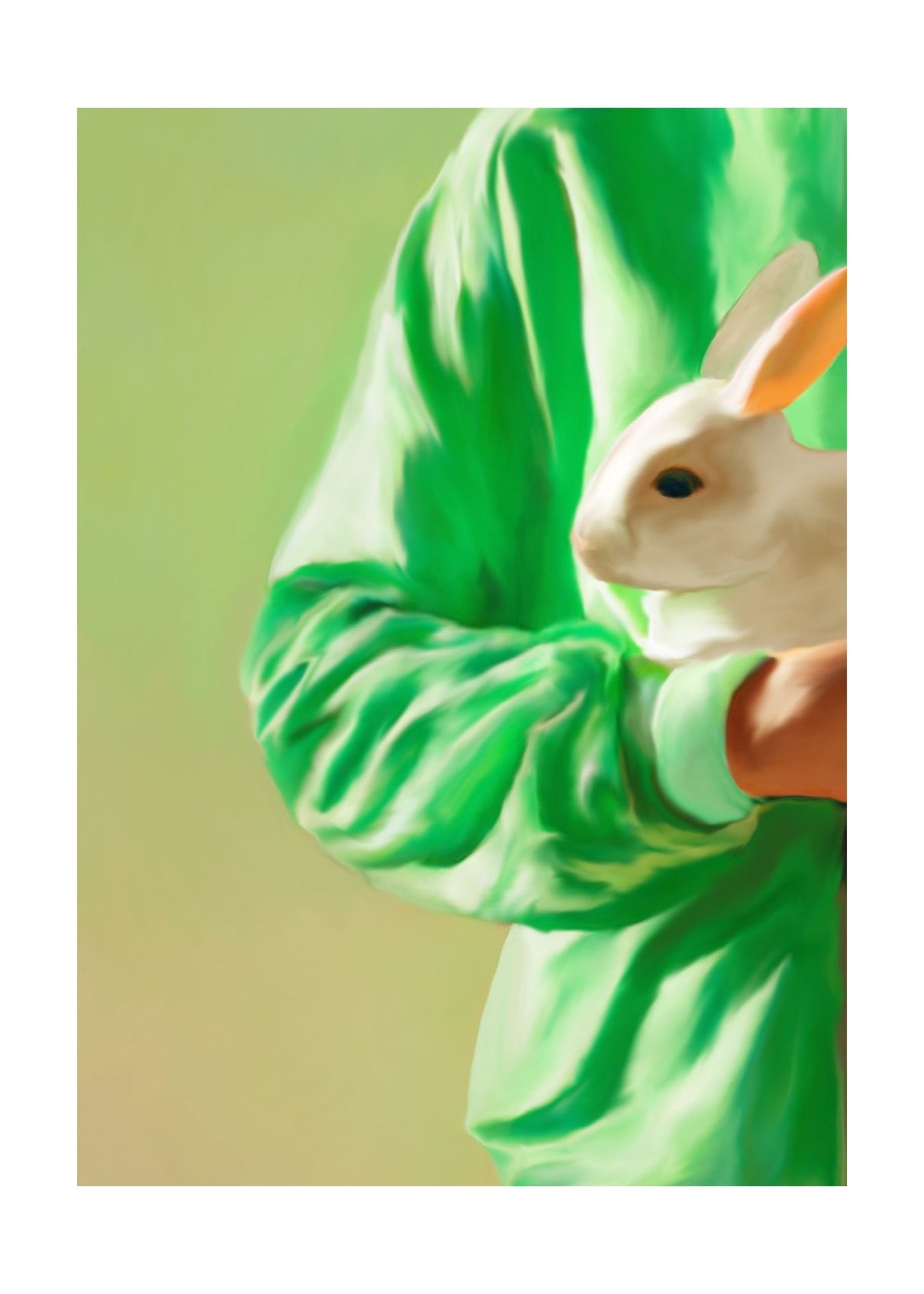 Papírový kolektivní plakát s bílým králíkem, 70x100 cm