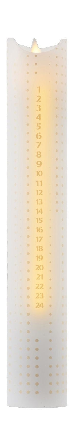 Svíčka Sirius Sara Calendar Ø5x H29cm, zlaté tečky