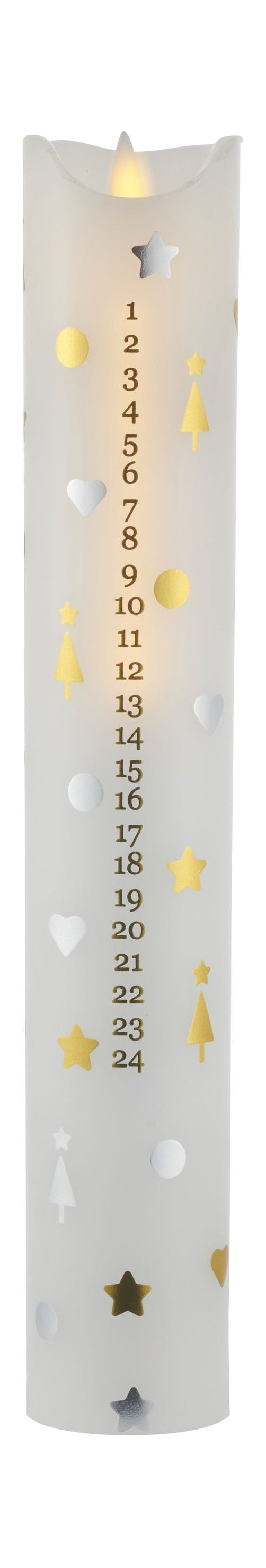 Sirius Sara Calendar Candle ø4,8x H29cm, Sweet Christmas, White