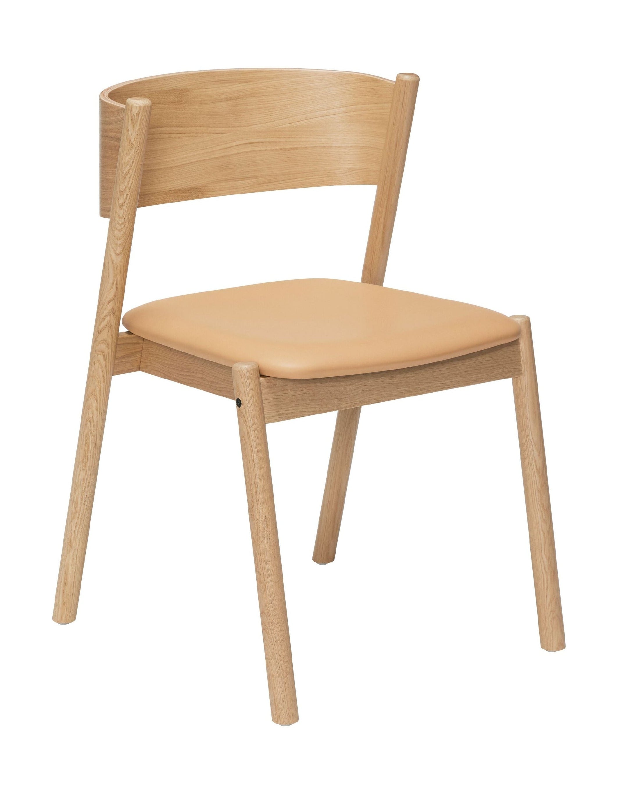 Hübsch šikmá jídelní židle, sedadlo přirozené