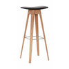 Andersen Furniture HC1 Bar Stool Oak, černá kožená sedačka, H 80 cm