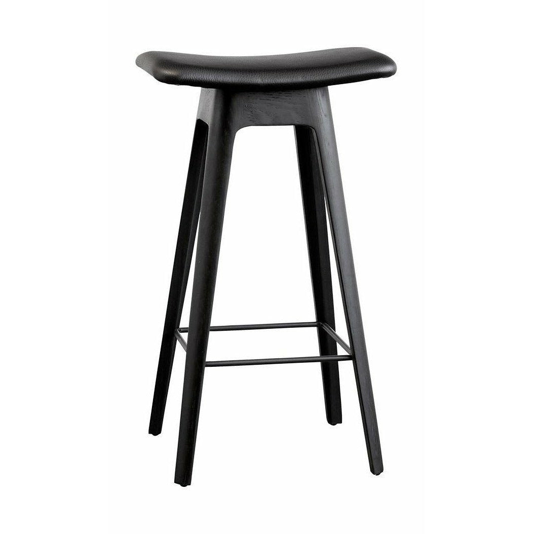 Andersen Furniture HC1 Bar Stool Black Oak, černá kožená sedačka, H 67 cm