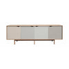 Andersen Furniture S1 Sideboard mýdlový dub, vícebarevné zásuvky, 200 cm